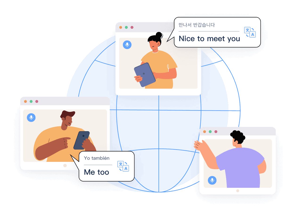 Joining a translated video call from a shared link