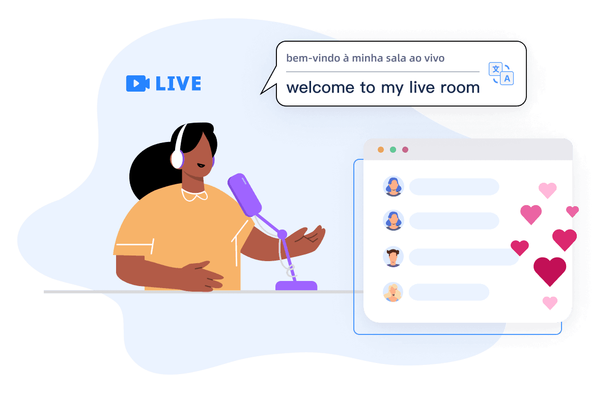 Live translated video call conversation in progress